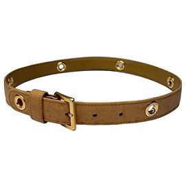 Vintage Loewe Leather Adjustable Belt Late 1990s Beige Yellow
