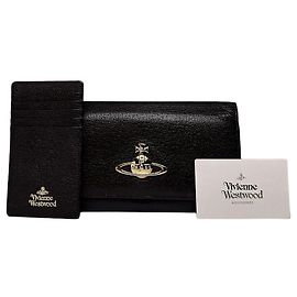 Carteira Bifold em couro texturizado Vintage Vivienne Westwood c. final dos anos 2000 Marrom escuro