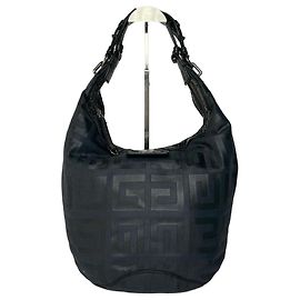 Vintage Givenchy 4G Logo Hobo-Bag aus beschichtetem Canvas Ende der 1990er Jahre Schwarz