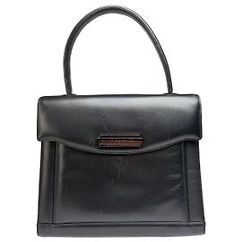Vintage Givenchy strukturierte Lederhandtasche mit oberem Griff Ende der 1990er Jahre Schwarz