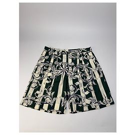 Pantaloncini floreali in cotone da uomo Givenchy Vintage fine anni '80 Green Cream M