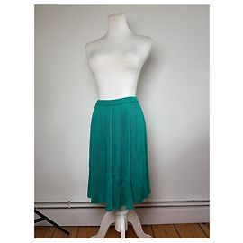 Autre Marque Vintage Dior Pleated Midi Skirt Teal M