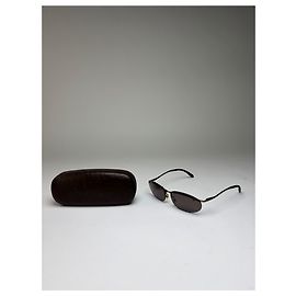 Céline Lunettes de soleil Vintage Celine Triomphe Metal Fin 1990s Black Gold