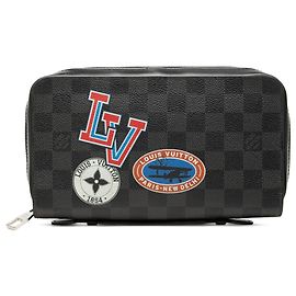 Louis Vuitton Damier Graphite LV League Zippy XL Wallet Lange Geldbörse Schwarz