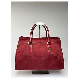 Vintage Givenchy 4G Monogram Jacquard Structured Bag Late 1990s Red