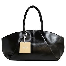 Autre Marque Bolsa de mão Ashiya em couro envernizado texturizado preto Malej