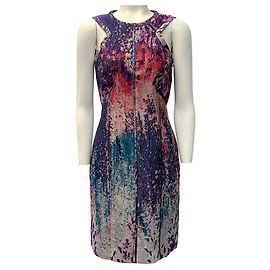 Autre Marque Vestido sin mangas de seda Purple / Teal J. Mendel