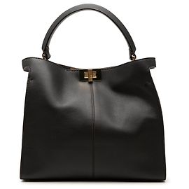 Black Fendi Medium Calfskin Peekaboo X Lite Satchel