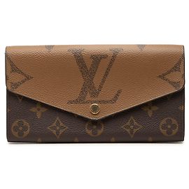 Brown Louis Vuitton Monogram Reverse Giant Sarah Long Wallet