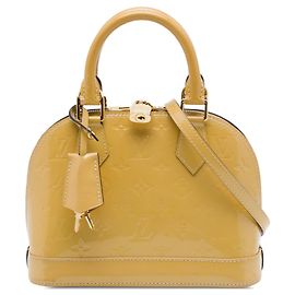 Louis Vuitton Monogram Vernis Alma BB Satchel Gelb