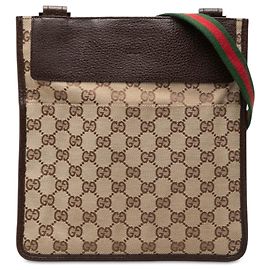 Gucci GG Canvas Web Crossbody beige