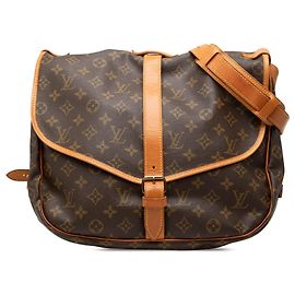 Bolso bandolera Louis Vuitton Monogram Saumur 35 Marrón