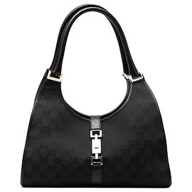 Gucci GG Canvas Jackie Bardot Schultertasche Schwarz