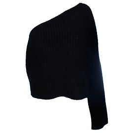 Autre Marque Lisa Yang, camisola de malha de um ombro em preto