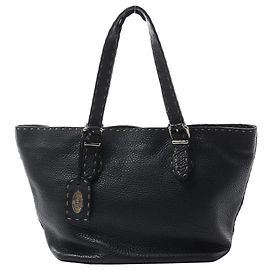 Bolsa de mão Fendi Carla Selleria em couro preto 8BH135