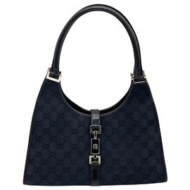Borsa Gucci Jackie in tela GG blu navy