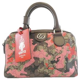 Gucci Boston Tasche Beige Rosa Canvas