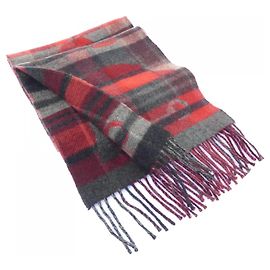 Hermès Hermes Gray and Red Cashmere Stole