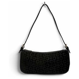 Céline Bolsa de Acessórios CELINE Vintage Macadam em camurça com acabamento em couro