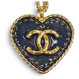 Collana a catena in denim Chanel Coco Mark Heart
