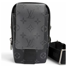 Sac à bandoulière Louis Vuitton Monogram Eclipse Double Phone Pouch