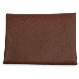 Hermès Hermes Calvi Duo Münzbeutel aus Epsom-Leder
