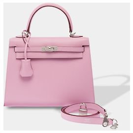 Hermès mala HERMES Kelly 25 em Couro Violeta - 103949