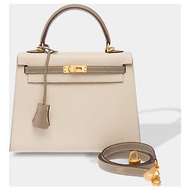 Hermès Bolso HERMES Kelly 25 en Cuero Blanco - 103938