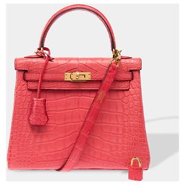 Hermès HERMES Kelly 25 Tasche aus exotischen Ledern Rosa - 103973
