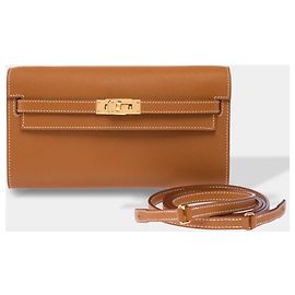 Hermès  mala HERMES Kelly to go em Pele Dourada - 103955
