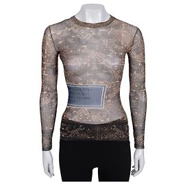 Top de manga comprida estampado vintage Jean Paul Gaultier NWOR XXS usado
