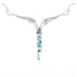 Autre Marque Collar de platino con piedra de color Kaoruko Mizuno