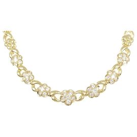 Autre Marque Colar Au750 Flor e Diamantes