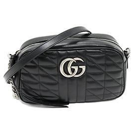 Bolsa de Ombro Gucci GG Marmont em couro de bezerro com corrente