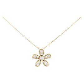 Autre Marque Au750 Blumen-Diamant-Halskette