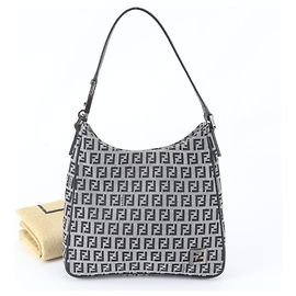 Fendi FF Zucchino Leder Schulter-Tote-Bag