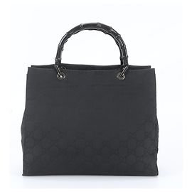 Borsa Tote Gucci Bamboo in pelle nera