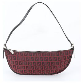 Fendi FF Zucchino Leather Shoulder Bag