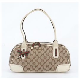 Gucci GG Canvas Princy Leder Tote Bag