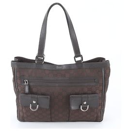 Saco Tote Gucci GG em nylon e couro