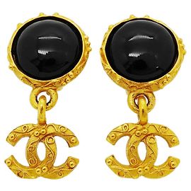 Chanel Clip-Ohrringe in Schwarz und Gold