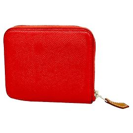 Hermès Porte-monnaie Hermes Azap en soie couleur Bougainvillier
