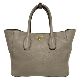 Prada Shopper-Handtasche aus grauem Leder