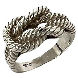 Hermès Hermes Vintage Audienne Silver Band Ring