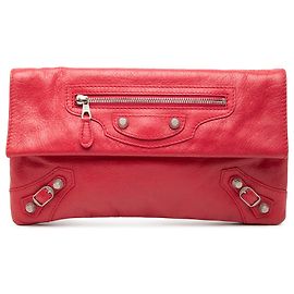 Clutch Balenciaga Red Lambskin Motocross Giant 12 Envelope Clutch