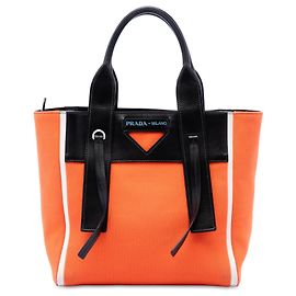 Sac Satchel Prada Orange Canvas Ouverture
