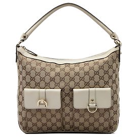 Gucci Abbey D Ring Handtasche aus beigem GG Canvas