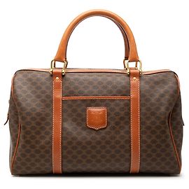 Céline Borsa Boston Celine in tela rivestita Macadam marrone