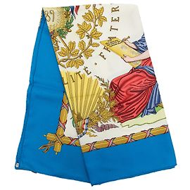 Hermès White Republique Francaise Seidentuch 90