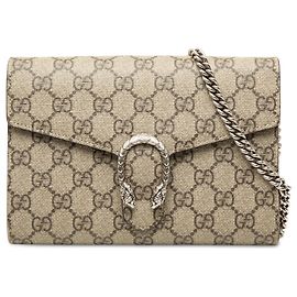 Gucci Beige GG Supreme Dionysus Wallet on Chain